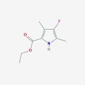 molecular formula C9H12FNO2 B2786370 4-Fluoro-3,5-dimethyl-1H-pyrrole-2-carboxylic acid ethyl ester CAS No. 100818-58-4