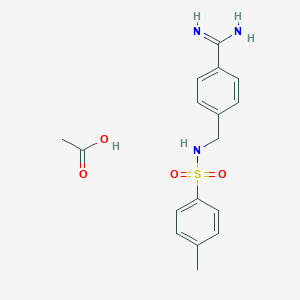 molecular formula C17H21N3O4S B2786371 Acetic acid;4-[[(4-methylphenyl)sulfonylamino]methyl]benzenecarboximidamide CAS No. 2580239-64-9