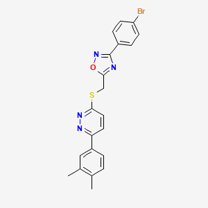 molecular formula C21H17BrN4OS B2786375 3-({[3-(4-Bromophenyl)-1,2,4-oxadiazol-5-yl]methyl}sulfanyl)-6-(3,4-dimethylphenyl)pyridazine CAS No. 1114915-33-1