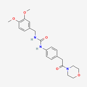 molecular formula C22H27N3O5 B2786377 1-(3,4-Dimethoxybenzyl)-3-(4-(2-morpholino-2-oxoethyl)phenyl)urea CAS No. 1207004-98-5