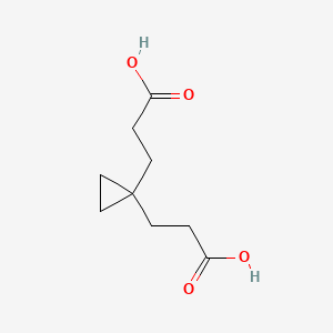 molecular formula C9H14O4 B2786378 3-[1-(2-Carboxyethyl)cyclopropyl]propanoic acid CAS No. 1989672-04-9
