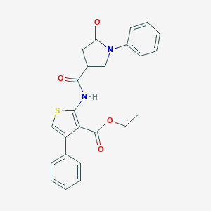 molecular formula C24H22N2O4S B278638 Ethyl 2-{[(5-oxo-1-phenylpyrrolidin-3-yl)carbonyl]amino}-4-phenylthiophene-3-carboxylate 
