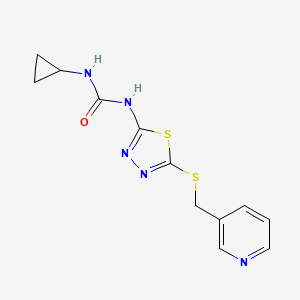 molecular formula C12H13N5OS2 B2786394 1-Cyclopropyl-3-(5-((pyridin-3-ylmethyl)thio)-1,3,4-thiadiazol-2-yl)urea CAS No. 1170507-36-4