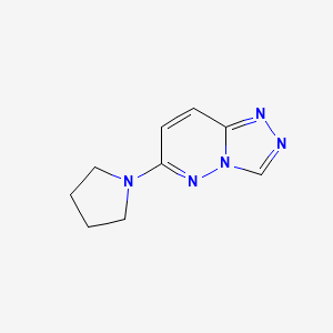 molecular formula C9H11N5 B2786396 6-Pyrrolidin-1-yl-[1,2,4]triazolo[4,3-b]pyridazine CAS No. 14393-75-0