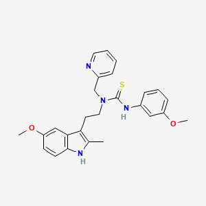 molecular formula C26H28N4O2S B2786397 1-(2-(5-methoxy-2-methyl-1H-indol-3-yl)ethyl)-3-(3-methoxyphenyl)-1-(pyridin-2-ylmethyl)thiourea CAS No. 851937-08-1