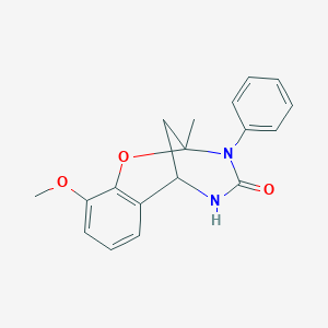 molecular formula C18H18N2O3 B2786416 10-methoxy-2-methyl-3-phenyl-2,3,5,6-tetrahydro-4H-2,6-methano-1,3,5-benzoxadiazocin-4-one CAS No. 896704-00-0