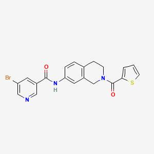 molecular formula C20H16BrN3O2S B2786419 5-bromo-N-(2-(thiophene-2-carbonyl)-1,2,3,4-tetrahydroisoquinolin-7-yl)nicotinamide CAS No. 1325705-00-7