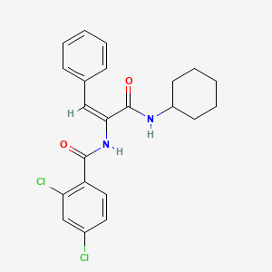 molecular formula C22H22Cl2N2O2 B2786420 (2E)-N-cyclohexyl-2-[(2,4-dichlorophenyl)formamido]-3-phenylprop-2-enamide CAS No. 185114-13-0