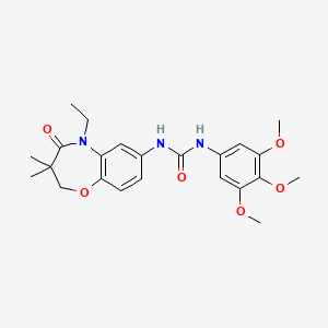 molecular formula C23H29N3O6 B2786422 1-(5-Ethyl-3,3-dimethyl-4-oxo-2,3,4,5-tetrahydrobenzo[b][1,4]oxazepin-7-yl)-3-(3,4,5-trimethoxyphenyl)urea CAS No. 1171232-32-8