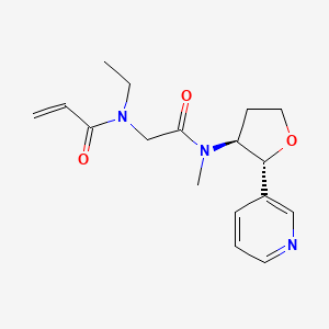 molecular formula C17H23N3O3 B2786423 N-Ethyl-N-[2-[methyl-[(2R,3S)-2-pyridin-3-yloxolan-3-yl]amino]-2-oxoethyl]prop-2-enamide CAS No. 2361575-07-5