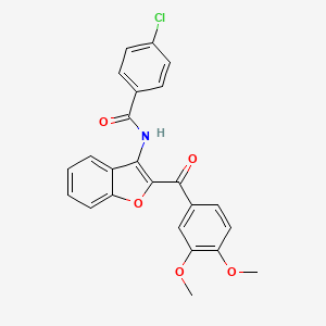 molecular formula C24H18ClNO5 B2786426 4-chloro-N-[2-(3,4-dimethoxybenzoyl)-1-benzofuran-3-yl]benzamide CAS No. 866843-39-2