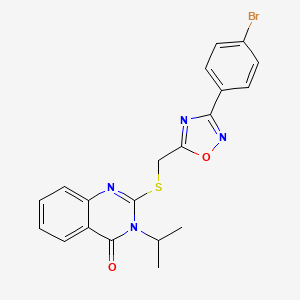 2-(((3-(4-bromophenyl)-1,2,4-oxadiazol-5-yl)methyl)thio)-3-isopropylquinazolin-4(3H)-one