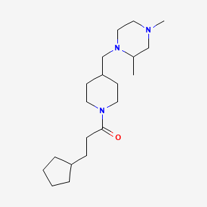 molecular formula C20H37N3O B2786432 3-Cyclopentyl-1-(4-((2,4-dimethylpiperazin-1-yl)methyl)piperidin-1-yl)propan-1-one CAS No. 1421472-15-2