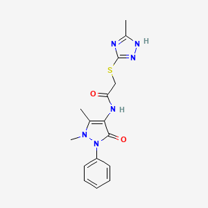 N-(1,5-dimethyl-3-oxo-2-phenylpyrazol-4-yl)-2-[(5-methyl-1H-1,2,4-triazol-3-yl)sulfanyl]acetamide
