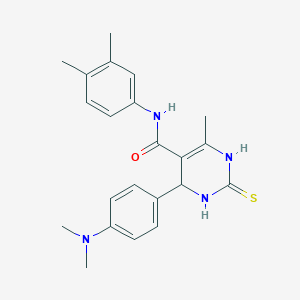 molecular formula C22H26N4OS B2786436 4-(4-(dimethylamino)phenyl)-N-(3,4-dimethylphenyl)-6-methyl-2-thioxo-1,2,3,4-tetrahydropyrimidine-5-carboxamide CAS No. 406690-55-9