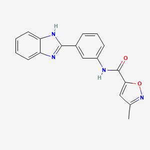 molecular formula C18H14N4O2 B2786438 N-(3-(1H-benzo[d]imidazol-2-yl)phenyl)-3-methylisoxazole-5-carboxamide CAS No. 946286-57-3