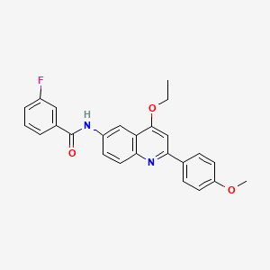 molecular formula C25H21FN2O3 B2786441 N-[4-Ethoxy-2-(4-methoxyphenyl)quinolin-6-YL]-3-fluorobenzamide CAS No. 1359396-13-6