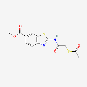 molecular formula C13H12N2O4S2 B2786442 Methyl 2-(2-(acetylthio)acetamido)benzo[d]thiazole-6-carboxylate CAS No. 955740-82-6