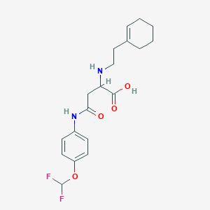 molecular formula C19H24F2N2O4 B2786444 2-((2-(Cyclohex-1-en-1-yl)ethyl)amino)-4-((4-(difluoromethoxy)phenyl)amino)-4-oxobutanoic acid CAS No. 1047679-21-9