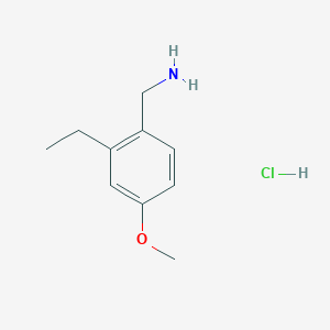 molecular formula C10H16ClNO B2786448 (2-Ethyl-4-methoxyphenyl)methanamine;hydrochloride CAS No. 2408965-13-7