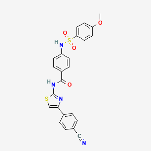 molecular formula C24H18N4O4S2 B2786456 N-(4-(4-cyanophenyl)thiazol-2-yl)-4-(4-methoxyphenylsulfonamido)benzamide CAS No. 898457-13-1
