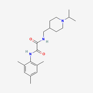 molecular formula C20H31N3O2 B2786460 N1-((1-isopropylpiperidin-4-yl)methyl)-N2-mesityloxalamide CAS No. 946382-86-1
