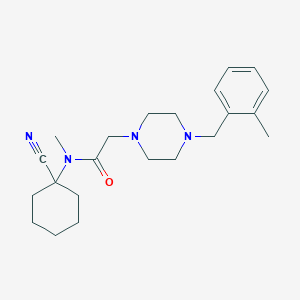 molecular formula C22H32N4O B2786461 N-(1-cyanocyclohexyl)-N-methyl-2-[4-[(2-methylphenyl)methyl]piperazin-1-yl]acetamide CAS No. 875415-92-2