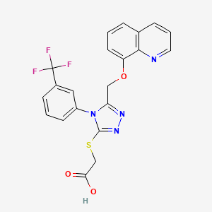 ({5-[(8-quinolinyloxy)methyl]-4-[3-(trifluoromethyl)phenyl]-4H-1,2,4-triazol-3-yl}thio)acetic acid