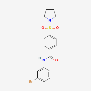 molecular formula C17H17BrN2O3S B2786464 N-(3-bromophenyl)-4-(pyrrolidin-1-ylsulfonyl)benzamide CAS No. 325977-89-7