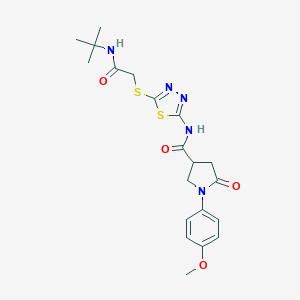 N-(5-{[2-(tert-butylamino)-2-oxoethyl]sulfanyl}-1,3,4-thiadiazol-2-yl)-1-(4-methoxyphenyl)-5-oxopyrrolidine-3-carboxamide