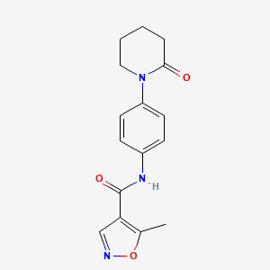 molecular formula C16H17N3O3 B2786478 5-methyl-N-(4-(2-oxopiperidin-1-yl)phenyl)isoxazole-4-carboxamide CAS No. 1428378-61-3