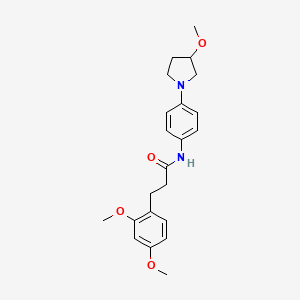 molecular formula C22H28N2O4 B2786482 3-(2,4-dimethoxyphenyl)-N-(4-(3-methoxypyrrolidin-1-yl)phenyl)propanamide CAS No. 1797344-61-6