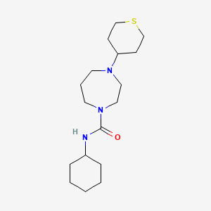 molecular formula C17H31N3OS B2786484 N-cyclohexyl-4-(tetrahydro-2H-thiopyran-4-yl)-1,4-diazepane-1-carboxamide CAS No. 2034293-19-9