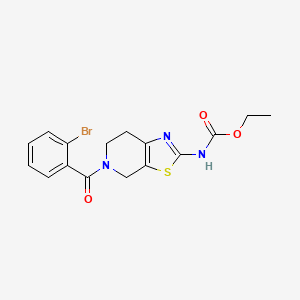 molecular formula C16H16BrN3O3S B2786490 Ethyl (5-(2-bromobenzoyl)-4,5,6,7-tetrahydrothiazolo[5,4-c]pyridin-2-yl)carbamate CAS No. 1351596-29-6