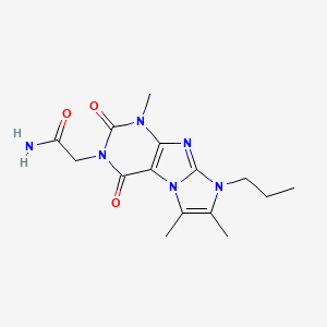 molecular formula C15H20N6O3 B2786491 2-(4,7,8-Trimethyl-1,3-dioxo-6-propylpurino[7,8-a]imidazol-2-yl)acetamide CAS No. 878412-35-2