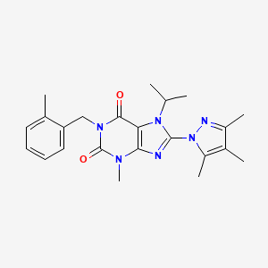 7-isopropyl-3-methyl-1-(2-methylbenzyl)-8-(3,4,5-trimethyl-1H-pyrazol-1-yl)-1H-purine-2,6(3H,7H)-dione