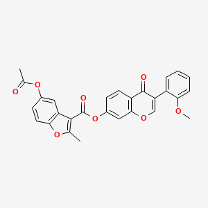 molecular formula C28H20O8 B2786497 3-(2-methoxyphenyl)-4-oxo-4H-chromen-7-yl 5-acetoxy-2-methylbenzofuran-3-carboxylate CAS No. 610758-35-5