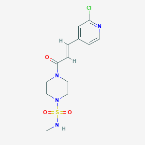 molecular formula C13H17ClN4O3S B2786499 4-[(E)-3-(2-Chloropyridin-4-yl)prop-2-enoyl]-N-methylpiperazine-1-sulfonamide CAS No. 2094950-57-7