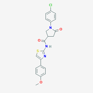 molecular formula C21H18ClN3O3S B278650 1-(4-chlorophenyl)-N-[4-(4-methoxyphenyl)-1,3-thiazol-2-yl]-5-oxopyrrolidine-3-carboxamide 