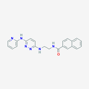 molecular formula C22H20N6O B2786502 N-(2-((6-(pyridin-2-ylamino)pyridazin-3-yl)amino)ethyl)-2-naphthamide CAS No. 1021248-95-2