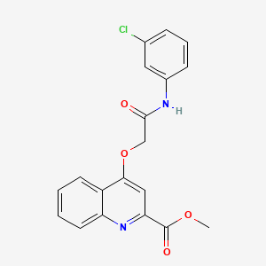 molecular formula C19H15ClN2O4 B2786511 Methyl 4-{[(3-chlorophenyl)carbamoyl]methoxy}quinoline-2-carboxylate CAS No. 1358309-36-0
