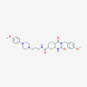 molecular formula C31H35N5O5 B2786513 3-[(4-methoxyphenyl)methyl]-N-{3-[4-(4-methoxyphenyl)piperazin-1-yl]propyl}-2,4-dioxo-1,2,3,4-tetrahydroquinazoline-7-carboxamide CAS No. 892276-11-8