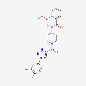 molecular formula C25H29N5O3 B2786516 N-(1-(1-(3,4-dimethylphenyl)-1H-1,2,3-triazole-4-carbonyl)piperidin-4-yl)-2-ethoxybenzamide CAS No. 1251556-70-3