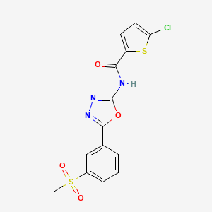 molecular formula C14H10ClN3O4S2 B2786518 5-chloro-N-[5-(3-methylsulfonylphenyl)-1,3,4-oxadiazol-2-yl]thiophene-2-carboxamide CAS No. 886929-07-3