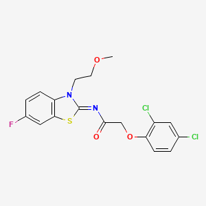 molecular formula C18H15Cl2FN2O3S B2786523 (Z)-2-(2,4-dichlorophenoxy)-N-(6-fluoro-3-(2-methoxyethyl)benzo[d]thiazol-2(3H)-ylidene)acetamide CAS No. 864976-49-8