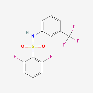 molecular formula C13H8F5NO2S B2786526 2,6-difluoro-N-[3-(trifluoromethyl)phenyl]benzene-1-sulfonamide CAS No. 670271-93-9