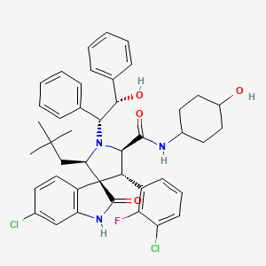 Spiro[3H-indole-3,3'-pyrrolidine]-5'-carboxamide, 6-chloro-4'-(3-chloro-2-fluorophenyl)-2'-(2,2-dimethylpropyl)-1,2-dihydro-N-(trans-4-hydroxycyclohexyl)-1'-[(1R,2S)-2-hydroxy-1,2-diphenylethyl]-2-oxo-, (2'R,3S,4'S,5'R)-