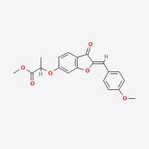 molecular formula C20H18O6 B2786531 (Z)-methyl 2-((2-(4-methoxybenzylidene)-3-oxo-2,3-dihydrobenzofuran-6-yl)oxy)propanoate CAS No. 858761-22-5
