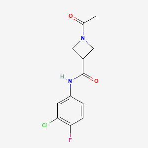 molecular formula C12H12ClFN2O2 B2786542 1-acetyl-N-(3-chloro-4-fluorophenyl)azetidine-3-carboxamide CAS No. 1421491-27-1