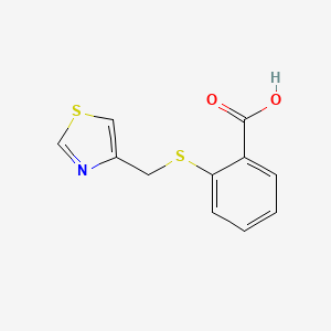 molecular formula C11H9NO2S2 B2786545 2-[(1,3-Thiazol-4-ylmethyl)sulfanyl]benzoic acid CAS No. 930395-77-0